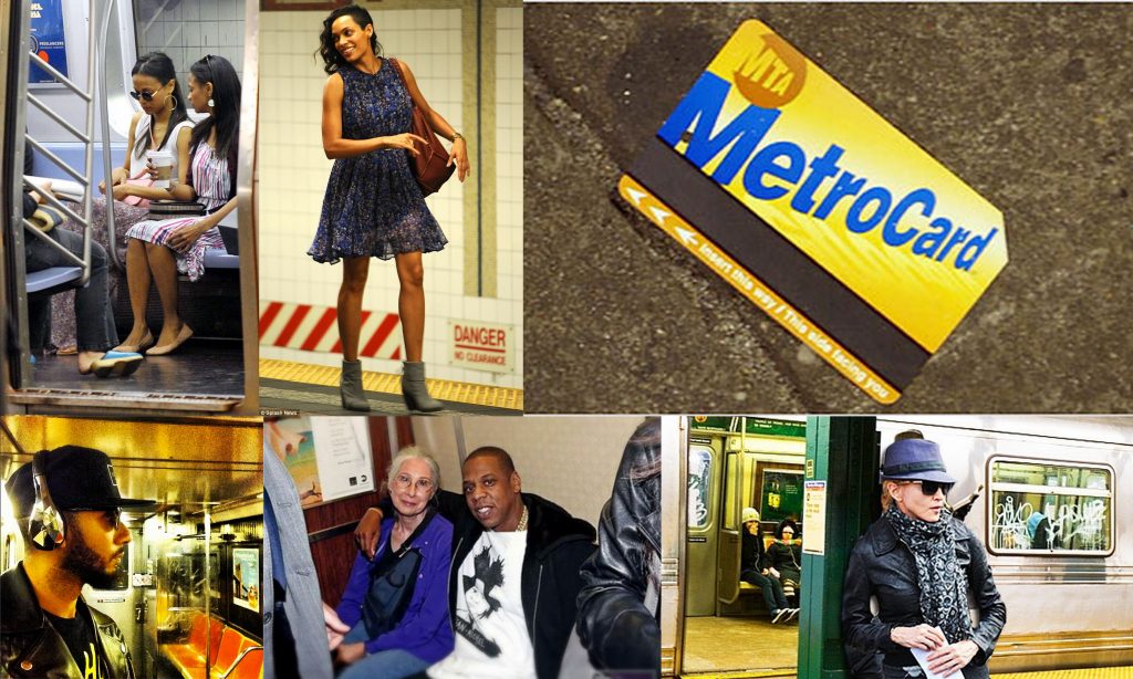 celebrities on the subway